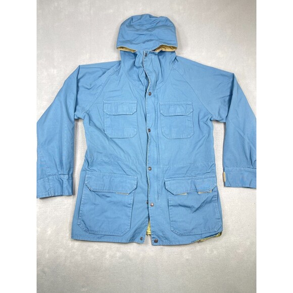Vintage REI Jacket Mens Medium Blue Hooded Pockets Coat Parka - Picture 1 of 15